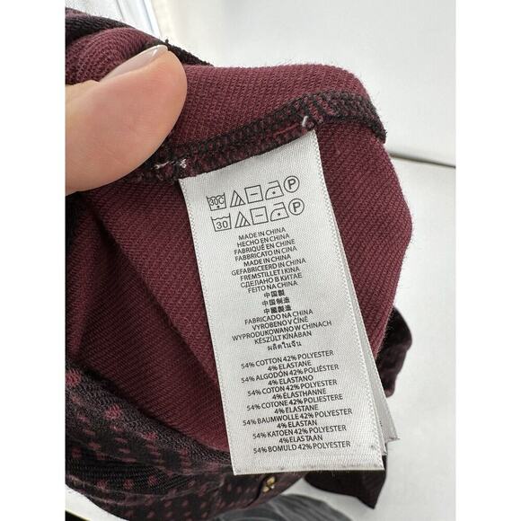 Michael Kors Pants Sz M Jegging Stretchy Ankle Skinny Polka Dot Pull On Burgendy - Picture 8 of 12